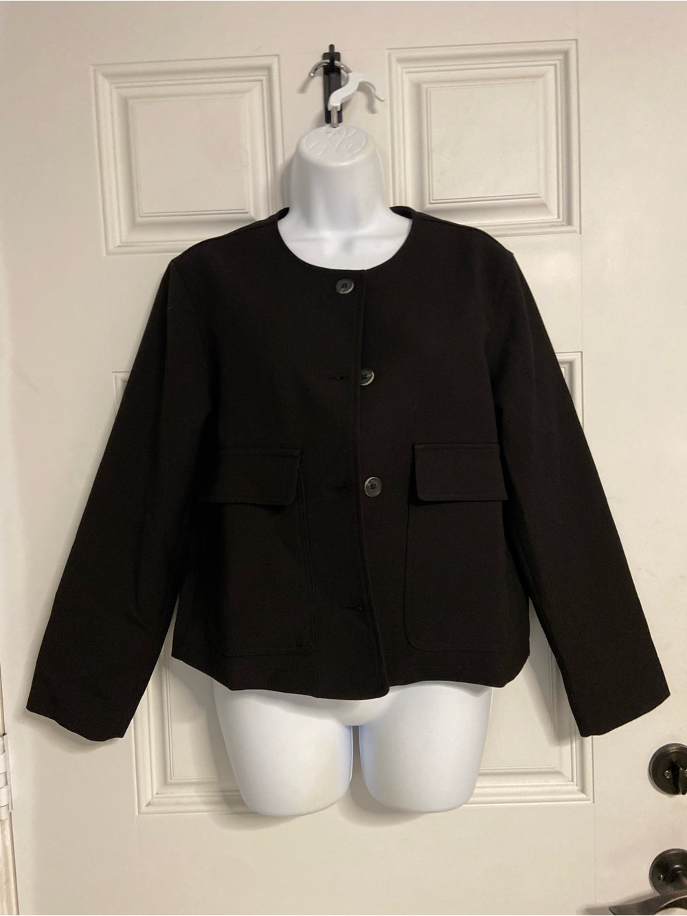 CLEF Solid Black OFFICE CAREER Jacket